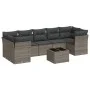 Garden sofa set 8 pieces and gray synthetic rattan cushions by , Garden sets - Ref: Foro24-3217290, Price: 482,02 €, Discount: %