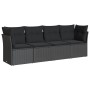 4-piece garden sofa set with black synthetic rattan cushions by , Garden sets - Ref: Foro24-3217225, Price: 253,35 €, Discoun...