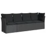 4-piece garden sofa set with black synthetic rattan cushions by , Garden sets - Ref: Foro24-3217225, Price: 253,34 €, Discoun...
