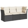 Set Gartensofas mit Kissen 3 Stück synthetisches Rattan schwarz von , Gartensets - Ref: Foro24-3217206, Preis: 183,97 €, Raba...