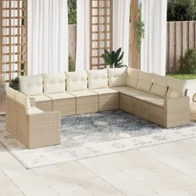 Garden sofa set with beige cushions 10 pieces synthetic rattan by , Garden sets - Ref: Foro24-3219158, Price: 703,42 €, Disco...