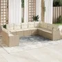 Garden sofa set with beige cushions 10 pieces synthetic rattan by , Garden sets - Ref: Foro24-3219158, Price: 703,45 €, Disco...