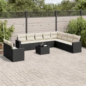 Set mit 11 Stück Gartensofas und Kissen synthetisches Rattan schwarz von , Gartensets - Ref: Foro24-3219166, Preis: 665,77 €,...