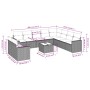 Set mit 11 Stück Gartensofas und Kissen synthetisches Rattan schwarz von , Gartensets - Ref: Foro24-3219166, Preis: 630,14 €,...