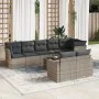 Garden furniture set 9 pieces and gray synthetic rattan cushions by , Garden sets - Ref: Foro24-3219220, Price: 564,09 €, Dis...