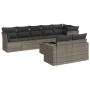 Garden furniture set 9 pieces and gray synthetic rattan cushions by , Garden sets - Ref: Foro24-3219220, Price: 564,09 €, Dis...