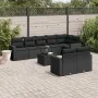 Set aus 8-teiligen Gartensofas und Kissen Kunstrattan schwarz von , Gartensets - Ref: Foro24-3219215, Preis: 618,88 €, Rabatt: %