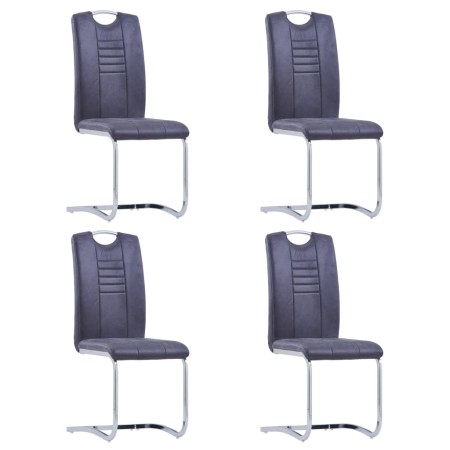 Cantilever dining chairs 4 pcs artificial suede leather gray by vidaXL, dining chairs - Ref: Foro24-281786, Price: 260,74 €, ...