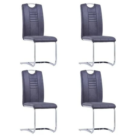Freischwinger Esszimmerstühle 4 Stk. Kunstveloursleder grau von vidaXL, Essstühle - Ref: Foro24-281786, Preis: 256,98 €, Raba...