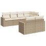 7-teiliges Gartensofa-Set und beigefarbene synthetische Rattankissen von , Gartensets - Ref: Foro24-3219198, Preis: 513,56 €,...