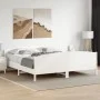 Solid white pine wood headboard bed frame 180x200 cm by , Beds and slatted bases - Ref: Foro24-3216165, Price: 250,87 €, Disc...