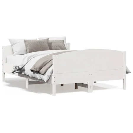 Estructura de cama con cabecero madera de pino blanco 150x200cm de , Camas y somieres - Ref: Foro24-3216171, Precio: 231,82 €...