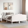 Bettgestell aus weißem Kiefernholz mit Kopfteil 150 x 200 cm von , Betten und Lattenroste - Ref: Foro24-3216171, Preis: 234,7...