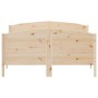 Bed frame with solid pine wood headboard 140x200 cm by , Beds and slatted bases - Ref: Foro24-3216173, Price: 190,78 €, Disco...