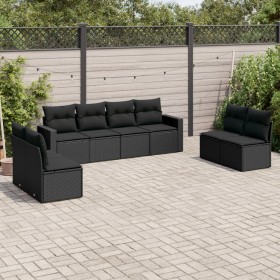 8-piece garden sofa set and black synthetic rattan cushions by , Modular outdoor sofas - Ref: Foro24-3251182, Price: 480,99 €...