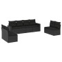 8-teiliges Gartensofa-Set und schwarze synthetische Rattankissen von , Modulare Sofas für den Außenbereich - Ref: Foro24-3251...