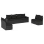 8-teiliges Gartensofa-Set und schwarze synthetische Rattankissen von , Modulare Sofas für den Außenbereich - Ref: Foro24-3251...
