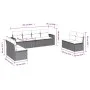 8-teiliges Gartensofa-Set und schwarze synthetische Rattankissen von , Modulare Sofas für den Außenbereich - Ref: Foro24-3251...