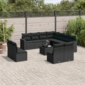 Garden sofa set 12 pieces with black synthetic rattan cushions by , Modular outdoor sofas - Ref: Foro24-3251472, Price: 771,3...