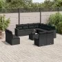 Garden sofa set 12 pieces with black synthetic rattan cushions by , Modular outdoor sofas - Ref: Foro24-3251472, Price: 771,3...