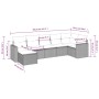 7-teiliges Garten-Essset und schwarze Kissen aus synthetischem Rattan von , Modulare Sofas für den Außenbereich - Ref: Foro24...