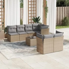 Garden sofa set with beige cushions, 8 pieces, PE rattan. by , Garden sets - Ref: Foro24-3217299, Price: 499,38 €, Discount: %