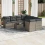 Set de muebles de jardín 9 pzas y cojines ratán sintético gris de , Conjuntos de jardín - Ref: Foro24-3217320, Precio: 527,48...
