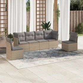 Garden sofa set with cushions 6 pieces beige synthetic rattan by , Garden sets - Ref: Foro24-3249208, Price: 383,64 €, Discou...