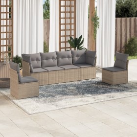 Juego de sofás jardín con cojines 6 pzas ratán sintético beige de , Conjuntos de jardín - Ref: Foro24-3249208, Precio: 389,66...