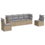 Gartensofa-Set mit Kissen, 6-teilig, beiges synthetisches Rattan von , Gartensets - Ref: Foro24-3249208, Preis: 389,66 €, Rab...
