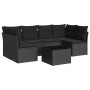 7-teiliges Garten-Esszimmerset und Kissen synthetisches Rattan schwarz von , Gartensets - Ref: Foro24-3249234, Preis: 433,37 ...