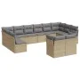 Garden sofa set 12 pieces and brown synthetic rattan cushions by , Garden sets - Ref: Foro24-3250268, Price: 816,34 €, Discou...