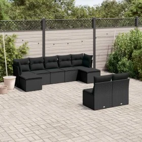8-piece garden sofa set and black synthetic rattan cushions by , Garden sets - Ref: Foro24-3250104, Price: 534,11 €, Discount: %