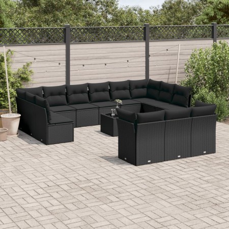 14-piece garden sofa set with black synthetic rattan cushions by , Garden sets - Ref: Foro24-3250294, Price: 926,55 €, Discou...