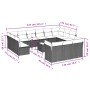 14-piece garden sofa set with black synthetic rattan cushions by , Garden sets - Ref: Foro24-3250294, Price: 926,55 €, Discou...