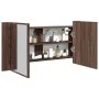 Armario espejo de baño LED acrílico marrón roble 90x12x45 cm de , Tocadores de baño - Ref: Foro24-834969, Precio: 56,80 €, De...