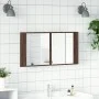 Armario espejo de baño LED acrílico marrón roble 90x12x45 cm de , Tocadores de baño - Ref: Foro24-834969, Precio: 56,80 €, De...