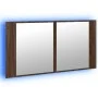 Armario espejo de baño LED acrílico marrón roble 90x12x45 cm de , Tocadores de baño - Ref: Foro24-834969, Precio: 56,80 €, De...