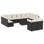 Set aus Gartensofas und Kissen 13 Stück synthetisches Rattan schwarz von , Gartensets - Ref: Foro24-3250275, Preis: 793,36 €,...