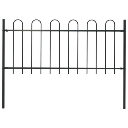 Gartenzaun mit schwarzen Stahlbügelspitzen 1,7 m von vidaXL, Zaunpaneele - Ref: Foro24-144929, Preis: 73,77 €, Rabatt: %