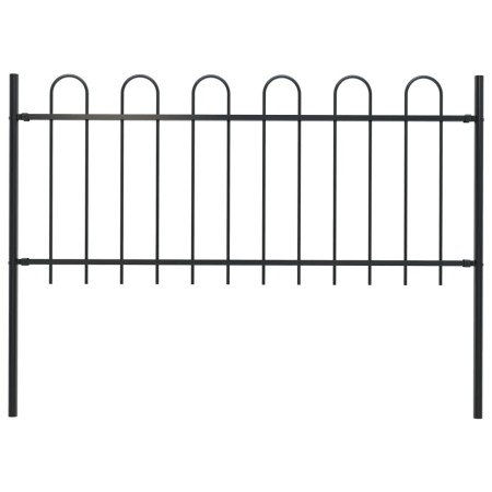 Gartenzaun mit schwarzen Stahlbügelspitzen 1,7 m von vidaXL, Zaunpaneele - Ref: Foro24-144929, Preis: 79,48 €, Rabatt: %
