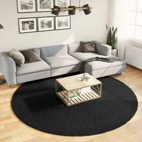 Alfombra peluda de pelo largo moderna PAMPLONA negro Ø 240 cm de , Alfombras - Ref: Foro24-375292, Precio: 101,98 €, Descuent...