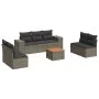 Garden sofa set 8 pieces and gray synthetic rattan cushions by , Garden sets - Ref: Foro24-3225402, Price: 472,48 €, Discount: %