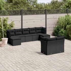 8-teiliges Gartensofa-Set und schwarze synthetische Rattankissen von , Gartensets - Ref: Foro24-3250144, Preis: 562,55 €, Rab...
