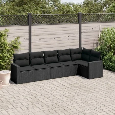 6-piece garden sofa set and black synthetic rattan cushions by , Modular outdoor sofas - Ref: Foro24-3251322, Price: 418,91 €...