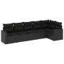6-piece garden sofa set and black synthetic rattan cushions by , Modular outdoor sofas - Ref: Foro24-3251322, Price: 418,91 €...