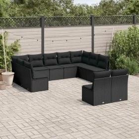 11-piece garden sofa set and black synthetic rattan cushions by , Garden sets - Ref: Foro24-3250184, Price: 616,80 €, Discoun...