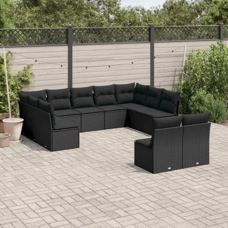 11-piece garden sofa set and black synthetic rattan cushions by , Garden sets - Ref: Foro24-3250184, Price: 616,80 €, Discoun...