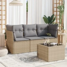 Set Gartensofas mit Kissen 4 Stück synthetisches Rattan beige von , Gartensets - Ref: Foro24-3217219, Preis: 238,72 €, Rabatt: %
