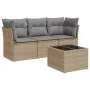 Set Gartensofas mit Kissen 4 Stück synthetisches Rattan beige von , Gartensets - Ref: Foro24-3217219, Preis: 238,72 €, Rabatt: %